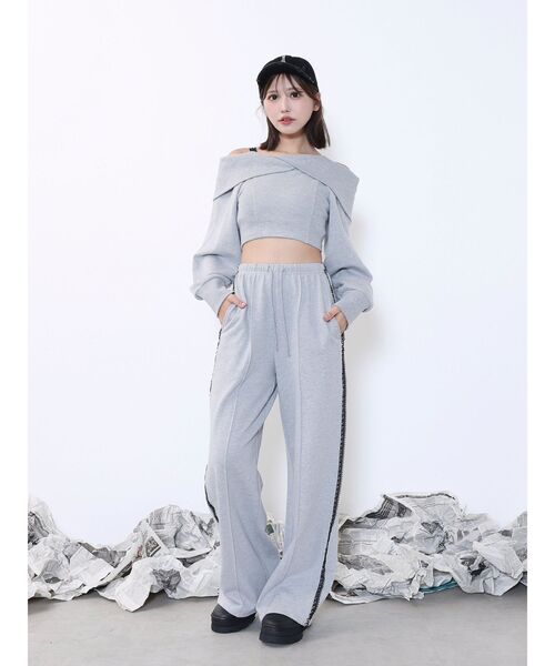 EATME（イートミー）の「オフショルレーススウェットTOP（Tシャツ/カットソー・レディース・グレー/ブラック/ネイビー・FREE）」の12枚目の写真