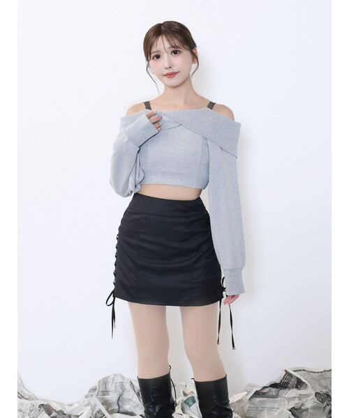 EATME（イートミー）の「オフショルレーススウェットTOP（Tシャツ/カットソー・レディース・グレー/ブラック/ネイビー・FREE）」の13枚目の写真