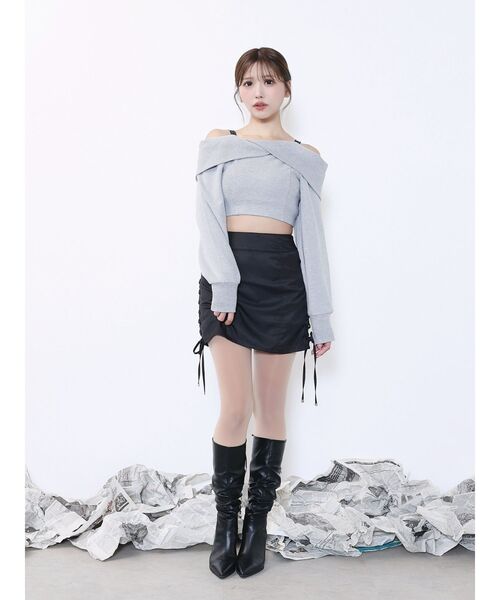 EATME（イートミー）の「オフショルレーススウェットTOP（Tシャツ/カットソー・レディース・グレー/ブラック/ネイビー・FREE）」の16枚目の写真