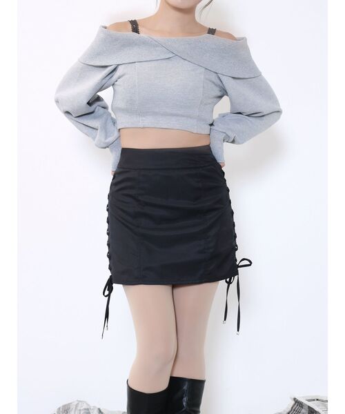 EATME（イートミー）の「オフショルレーススウェットTOP（Tシャツ/カットソー・レディース・グレー/ブラック/ネイビー・FREE）」の17枚目の写真