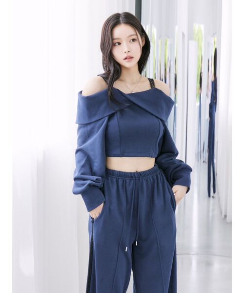 EATME（イートミー）の「オフショルレーススウェットTOP（Tシャツ/カットソー・レディース・グレー/ブラック/ネイビー・FREE）」の18枚目の写真