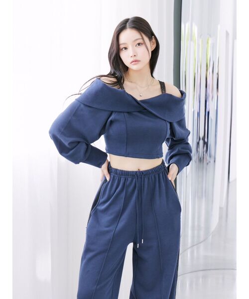 EATME（イートミー）の「オフショルレーススウェットTOP（Tシャツ/カットソー・レディース・グレー/ブラック/ネイビー・FREE）」の21枚目の写真