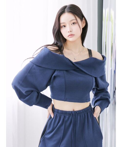 EATME（イートミー）の「オフショルレーススウェットTOP（Tシャツ/カットソー・レディース・グレー/ブラック/ネイビー・FREE）」の22枚目の写真