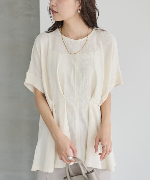 LAVEANGE（ラビアンジェ）の「【洗える】楊柳ストレッチタックブラウス（シャツ/ブラウス・レディース・ブラック/オフホワイト/ライム・M/LL/3L/4L/5L）」の15枚目の写真