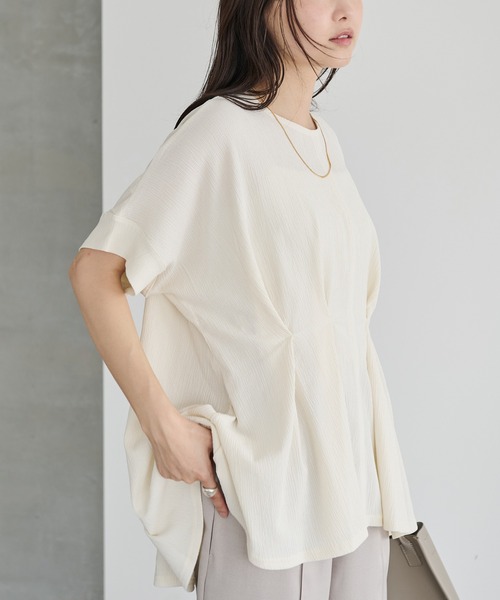 LAVEANGE（ラビアンジェ）の「【洗える】楊柳ストレッチタックブラウス（シャツ/ブラウス・レディース・ブラック/オフホワイト/ライム・M/LL/3L/4L/5L）」の14枚目の写真