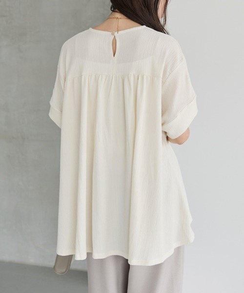 LAVEANGE（ラビアンジェ）の「【洗える】楊柳ストレッチタックブラウス（シャツ/ブラウス・レディース・ブラック/オフホワイト/ライム・M/LL/3L/4L/5L）」の13枚目の写真