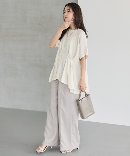 LAVEANGE（ラビアンジェ）の「【洗える】楊柳ストレッチタックブラウス（シャツ/ブラウス・レディース・ブラック/オフホワイト/ライム・M/LL/3L/4L/5L）」の11枚目の写真