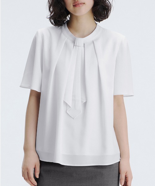 半袖ブラウス　size2 ボウタイ風 半袖ブラウス （シャツ・ブラウス）｜COMME CA ISM