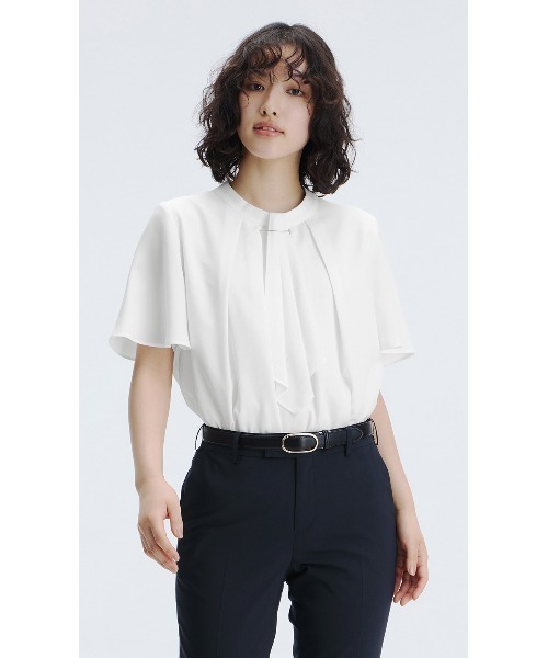 AOYAMA(アオヤマ)の「4WAYマルチブラウス【半袖】(シャツ/ブラウス・レディース・ホワイト/ブルー・M/L/3L/LL/S)」の9枚目の写真