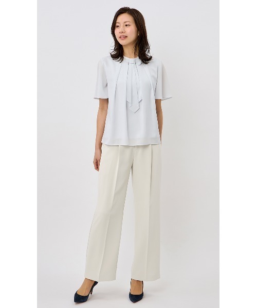 AOYAMA(アオヤマ)の「4WAYマルチブラウス【半袖】(シャツ/ブラウス・レディース・ホワイト/ブルー・M/L/3L/LL/S)」の14枚目の写真