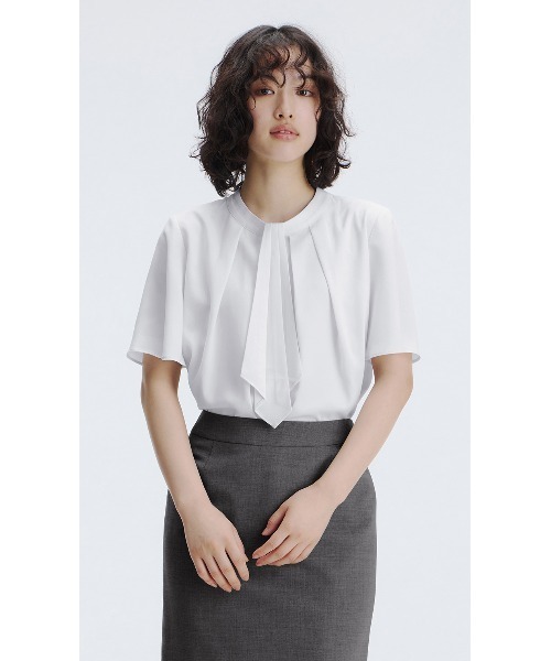 ブラウス　半袖 KOEISTORE ブラウス レディース 春 夏 春夏 白 黒 紺 シャツ 七