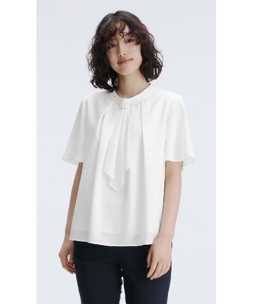 AOYAMA(アオヤマ)の「4WAYマルチブラウス【半袖】(シャツ/ブラウス・レディース・ホワイト/ブルー・M/L/3L/LL/S)」の10枚目の写真