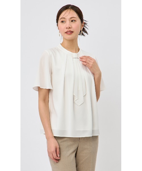 AOYAMA(アオヤマ)の「4WAYマルチブラウス【半袖】(シャツ/ブラウス・レディース・ホワイト/ブルー・M/L/3L/LL/S)」の3枚目の写真