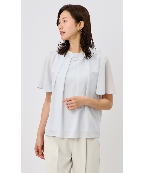 AOYAMA(アオヤマ)の「4WAYマルチブラウス【半袖】(シャツ/ブラウス・レディース・ホワイト/ブルー・M/L/3L/LL/S)」の13枚目の写真