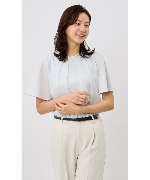 AOYAMA(アオヤマ)の「4WAYマルチブラウス【半袖】(シャツ/ブラウス・レディース・ホワイト/ブルー・M/L/3L/LL/S)」の12枚目の写真