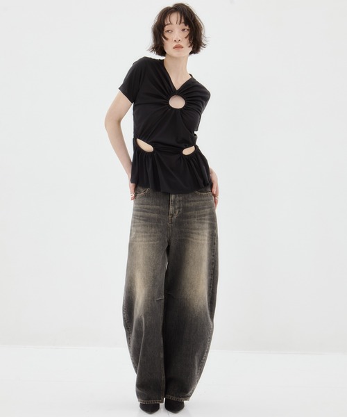 FETICO STUDIOUS別注　サークルカットTシャツ FETICO/フェティコ】《STUDIOUS別注》 CIRCLE CUT TEE/サークル