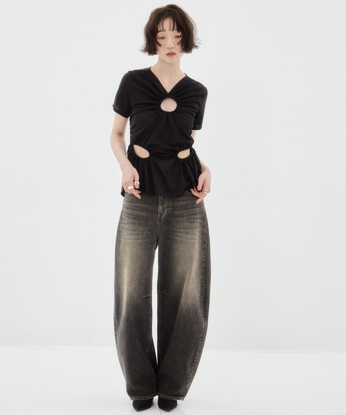 FETICO STUDIOUS別注　サークルカットTシャツ FETICO/フェティコ】《STUDIOUS別注》 CIRCLE CUT TEE/サークル