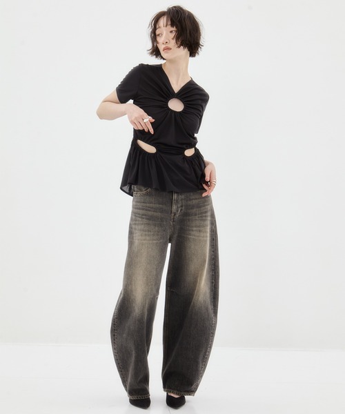 FETICO STUDIOUS別注　サークルカットTシャツ FETICO/フェティコ】《STUDIOUS別注》 CIRCLE CUT TEE/サークルカットT