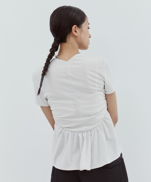 未使用級 フェティコ studious別注 サークルカットTシャツ ブラック F FETICO/フェティコ】《STUDIOUS別注》 CIRCLE CUT TEE/サークル