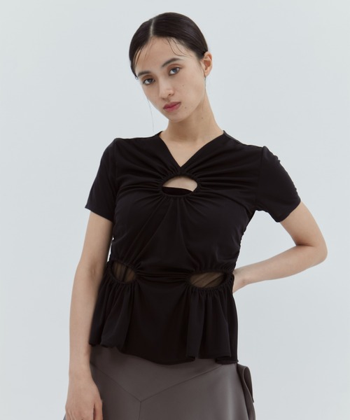 feticoフェティコ BOTANICAL JACQUARD CUTOUT CAMI TOP｜FETICO