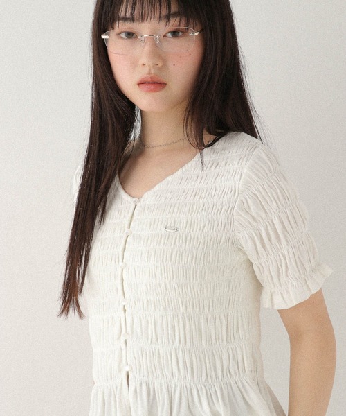 Heather(ヘザー)の「モチーフシャーリングカットTEE 574588(Tシャツ/カットソー・レディース・オフホワイト/グレー/ブラック・FREE)」の10枚目の写真