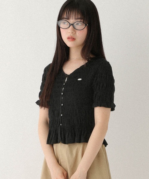 Heather(ヘザー)の「モチーフシャーリングカットTEE 574588(Tシャツ/カットソー・レディース・オフホワイト/グレー/ブラック・FREE)」の5枚目の写真