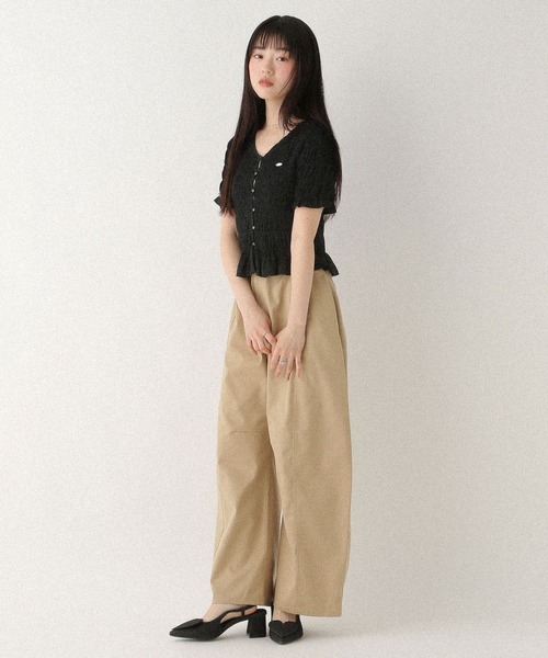 モチーフシャーリングカットTEE 574588（Tシャツ/カットソー