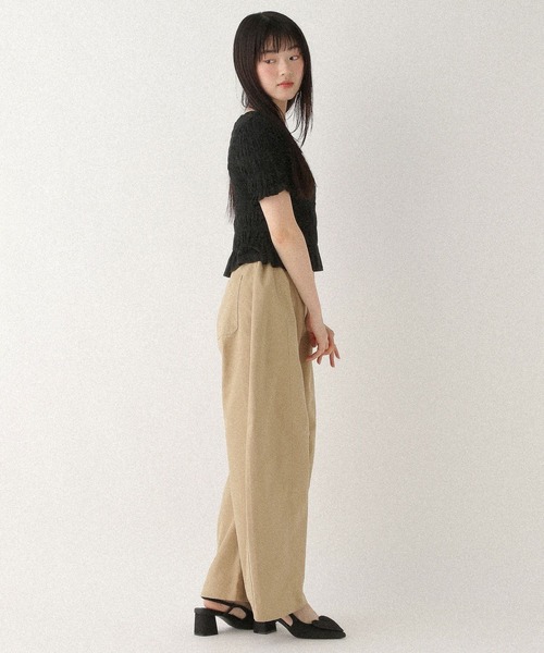 tシャツ モチーフシャーリングカットTEE　574588 レディース モチーフシャーリングカットTEE 574588（Tシャツ/カットソー