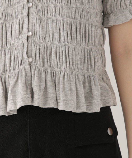 Heather(ヘザー)の「モチーフシャーリングカットTEE 574588(Tシャツ/カットソー・レディース・オフホワイト/グレー/ブラック・FREE)」の15枚目の写真