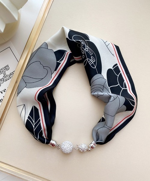 花柄ネックレス風スカーフ（バンダナ/スカーフ）｜crossi