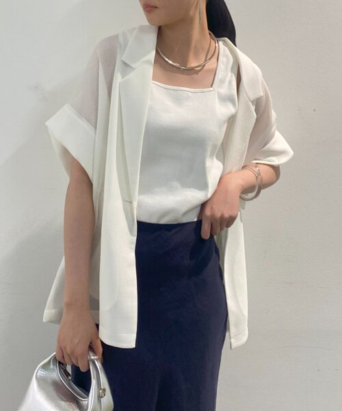 LOUNGEDRESS（ラウンジドレス）の「スクエアタンク（Tシャツ/カットソー・レディース・ブラック/オフホワイト/オリーブ・FREE）」の2枚目の写真