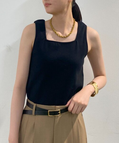 LOUNGEDRESS（ラウンジドレス）の「スクエアタンク（Tシャツ/カットソー・レディース・ブラック/オフホワイト/オリーブ・FREE）」の3枚目の写真