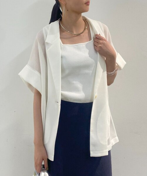 LOUNGEDRESS（ラウンジドレス）の「スクエアタンク（Tシャツ/カットソー・レディース・ブラック/オフホワイト/オリーブ・FREE）」の8枚目の写真