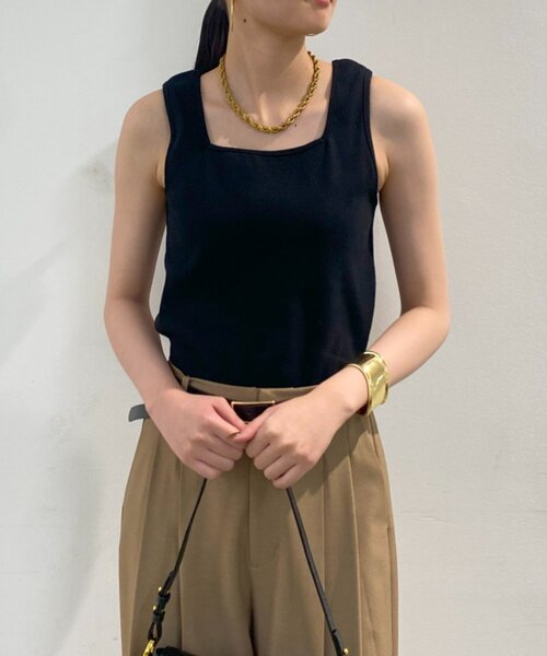 LOUNGEDRESS（ラウンジドレス）の「スクエアタンク（Tシャツ/カットソー・レディース・ブラック/オフホワイト/オリーブ・FREE）」の22枚目の写真