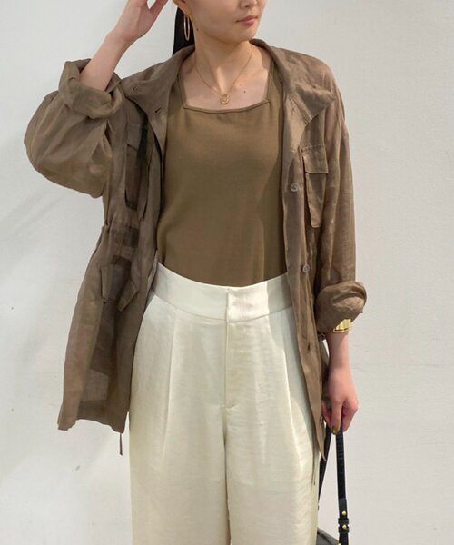 LOUNGEDRESS（ラウンジドレス）の「スクエアタンク（Tシャツ/カットソー・レディース・ブラック/オフホワイト/オリーブ・FREE）」の14枚目の写真