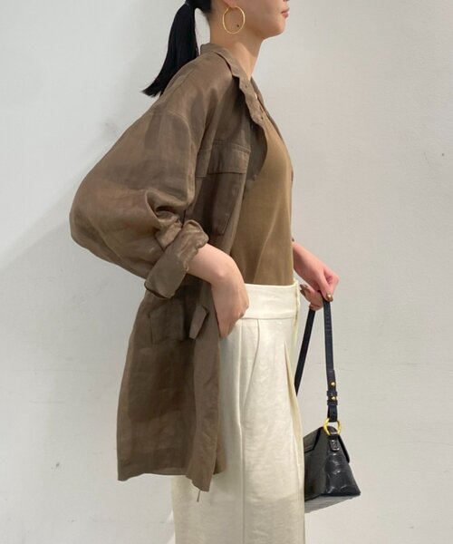 LOUNGEDRESS（ラウンジドレス）の「スクエアタンク（Tシャツ/カットソー・レディース・ブラック/オフホワイト/オリーブ・FREE）」の5枚目の写真