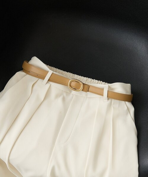 Jena espace merveilleux（ジェナ　エスパスメルヴェイユ）の「オーバルフレームバックルベルト（ベルト・レディース・ブラック/ベージュ・FREE）」の3枚目の写真