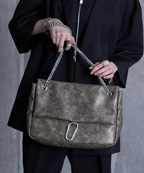 SERACE（セラス）の「【SERACE】Vintage design 2way chain shoulder bag / ヴィンテージデザイン2wayチェーンショルダーバッグ（ショルダーバッグ・メンズ・ブラック/グレー/ブラウン・FREE）」の8枚目の写真