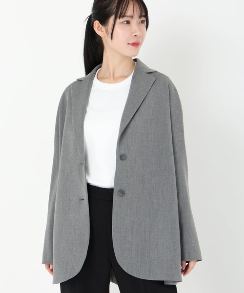 STRAWBERRY-FIELDS（ストロベリーフィールズ）の「コンフォートクロス_コンフォートテーラードジャケット（テーラードジャケット・レディース・ブラック/グレー・2）」の5枚目の写真