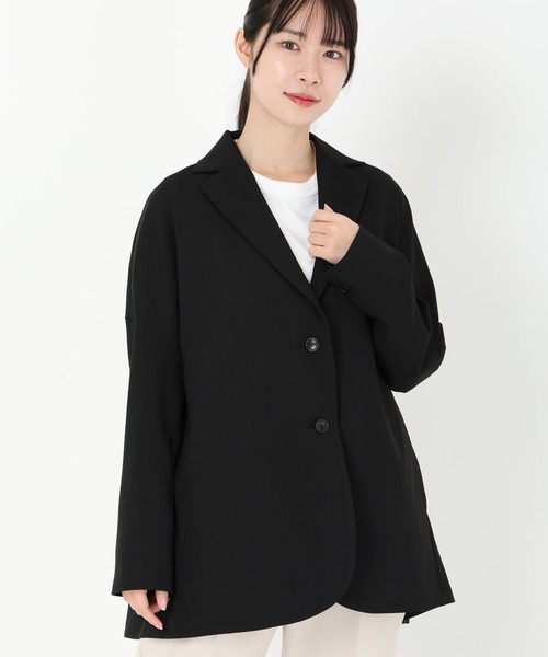 STRAWBERRY-FIELDS（ストロベリーフィールズ）の「コンフォートクロス_コンフォートテーラードジャケット（テーラードジャケット・レディース・ブラック/グレー・2）」の4枚目の写真