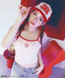 4GEEKs by SPIRALGIRL（フォーギークスバイスパイラルガール）の「【THE POWERPUFF GIRLS】肩リボンワンポイント刺しゅうキャミソール（キャミソール）」