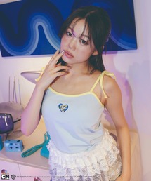 4GEEKs by SPIRALGIRL（フォーギークスバイスパイラルガール）の「【THE POWERPUFF GIRLS】肩リボンワンポイント刺しゅうキャミソール（キャミソール）」