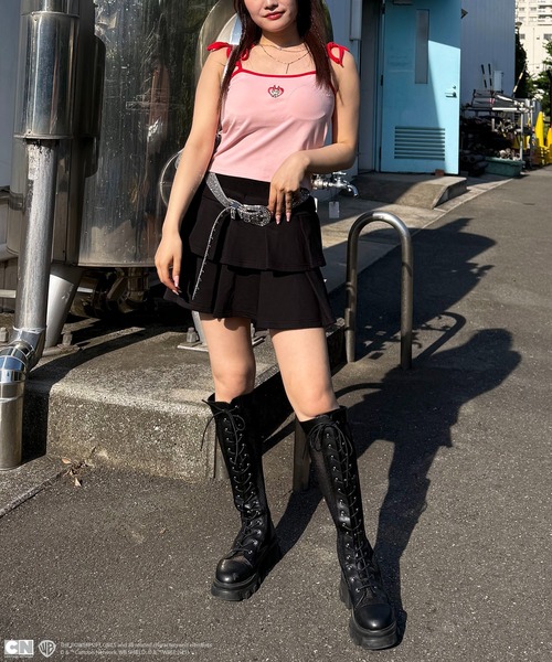 4GEEKS BY SPIRALGIRL(フォーギークスバイスパイラルガール)の「【THE POWERPUFF GIRLS】肩リボンワンポイント刺しゅうキャミソール(キャミソール・レディース・グリーン/ピンク/ブルー・FREE)」の5枚目の写真