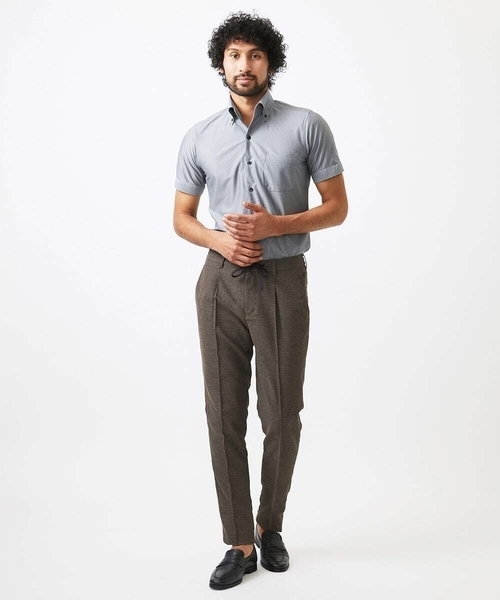MICHEL KLEIN HOMME (ミッシェルクランオム)の「《日本製》マイクロチェック柄半袖シャツ(シャツ/ブラウス・メンズ・グレー/ブルー/ライトブルー・MEDIUM/LARGE/X-LARGE)」の13枚目の写真