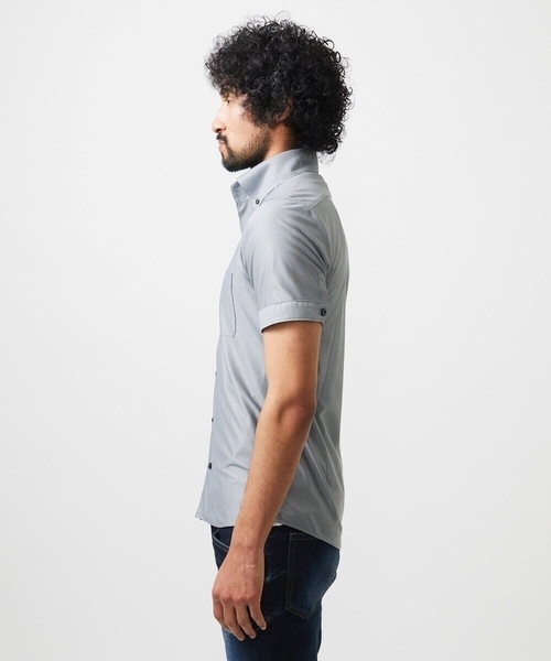 MICHEL KLEIN HOMME (ミッシェルクランオム)の「《日本製》マイクロチェック柄半袖シャツ(シャツ/ブラウス・メンズ・グレー/ブルー/ライトブルー・MEDIUM/LARGE/X-LARGE)」の16枚目の写真