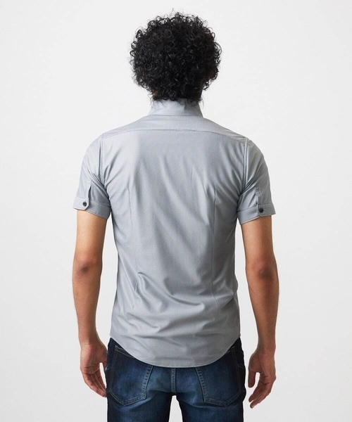 MICHEL KLEIN HOMME (ミッシェルクランオム)の「《日本製》マイクロチェック柄半袖シャツ(シャツ/ブラウス・メンズ・グレー/ブルー/ライトブルー・MEDIUM/LARGE/X-LARGE)」の17枚目の写真