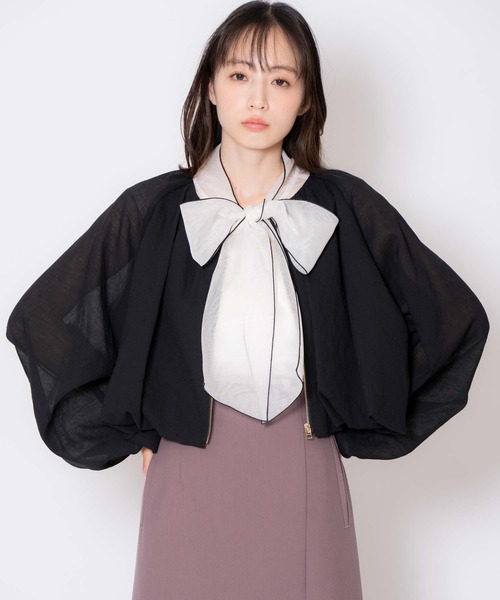 NOELA（ノエラ）の「シアーバルーンブルゾン（ブルゾン・レディース・ライトグレー/ブラック/オフホワイト・フリー）」の22枚目の写真