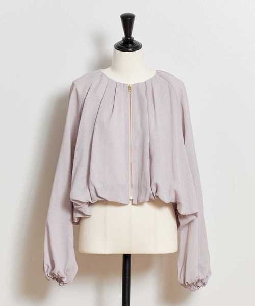 NOELA（ノエラ）の「シアーバルーンブルゾン（ブルゾン・レディース・ライトグレー/ブラック/オフホワイト・フリー）」の8枚目の写真