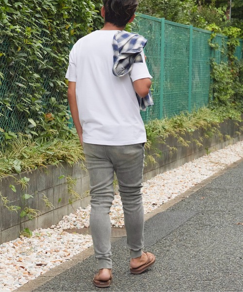 WP WESTPOINT（ダブルピーウエストポイント）の「WP WESTPOINT/ダブルピー ウエストポイント イージー デニムパンツ 裾リブ テイパード メンズ 秋物 秋服 2026年秋冬（スウェットパンツ・メンズ・ライトグレー・XL/L/M/S/XS/XXL）」の18枚目の写真