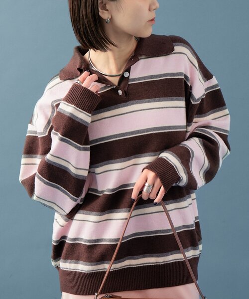 最終値下げ　PRANK PROJECT マルチカラーニット 24aw PRANK PROJECT ニット セーター ダメージハイネックパワショル